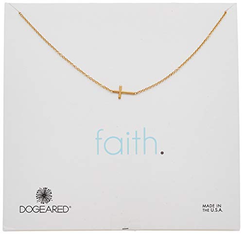 DOGEARED 'FAITH' 14K COLLAR CON COLGANTE EN FORMA DE CRUZ DE PLATA