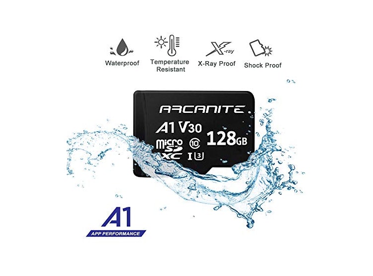 TARJETA DE MEMORIA MICROSDXC DE 128GB CON ADAPTADOR ARCANITE A1 UHS-I U3 V30 4K C10 MICRO SD VELOCIDADES DE LECTURA