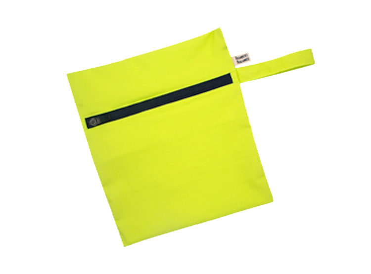 BOLSA IMPERMEABLE BAMBOO BALANCE TALLA S VERDE LIMÓN CON CIERRE AZUL OSCURO