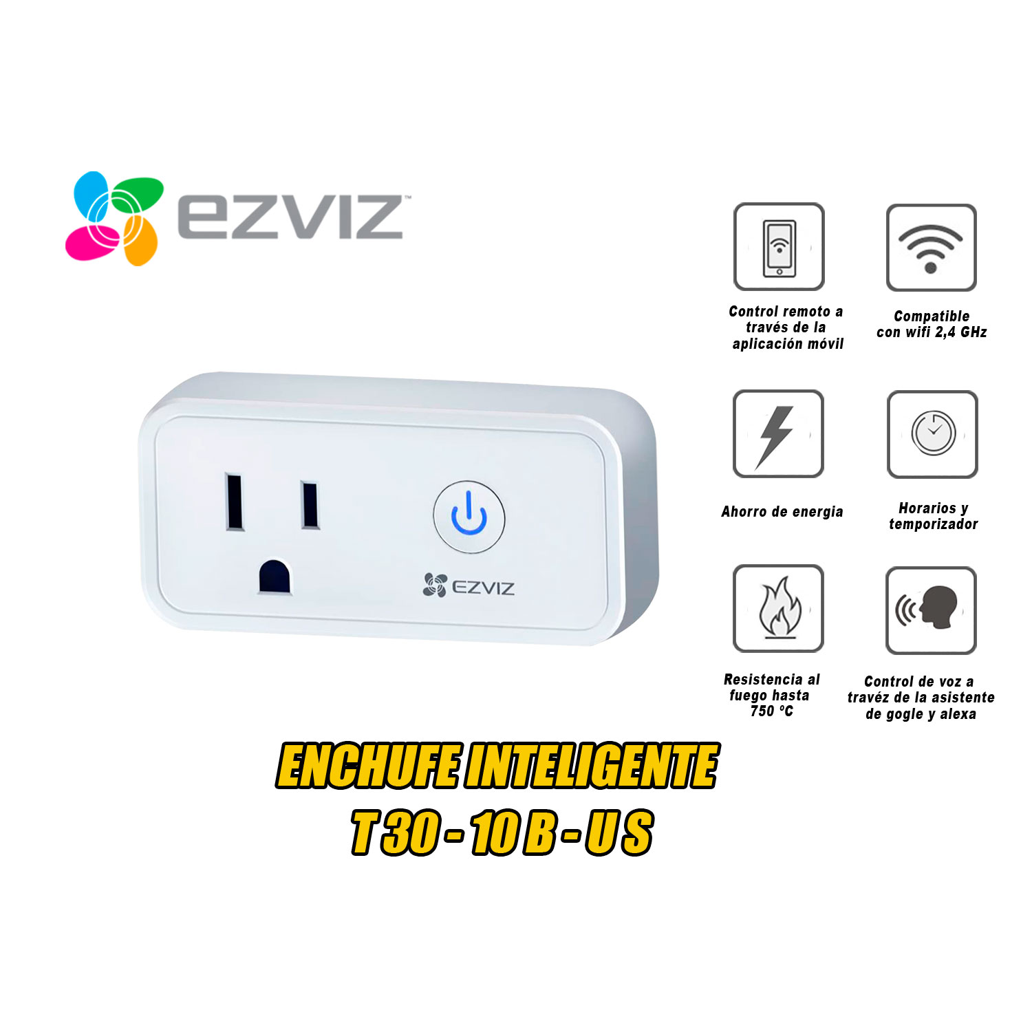 EZVIZ - ENCHUFE INTELIGENTE T30 SMART WIFI COMPATIBLE ALEXA