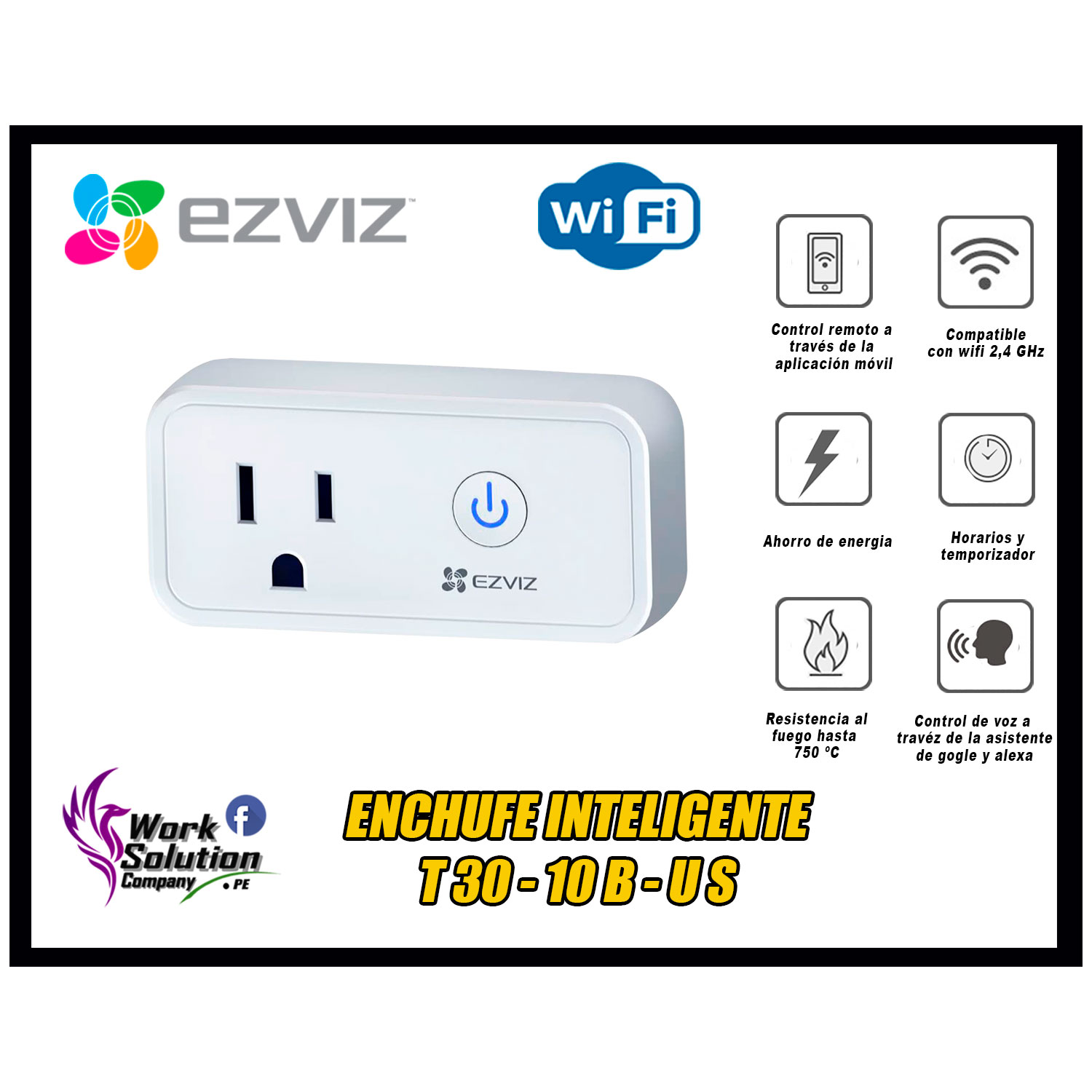 EZVIZ - ENCHUFE INTELIGENTE T30 SMART WIFI COMPATIBLE ALEXA