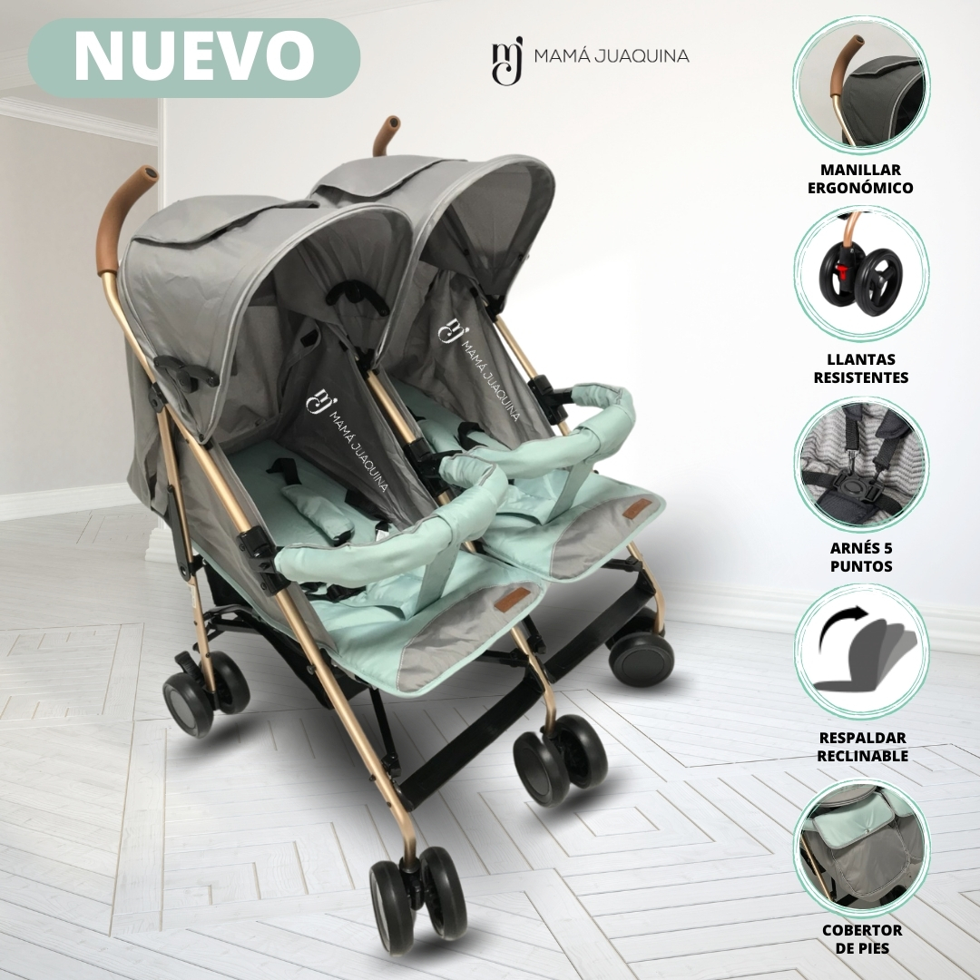 COCHE CUNA BASTÓN MELLICERO «EBABY GOLD» VERDE