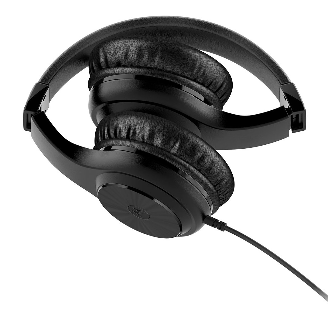 AURICULARES CON CABLE MOTOROLA XT120 CON MICRÓFONO, CONTROL EN LÍNEA PARA LLAMADAS, PLEGABLE C/NEGRO.