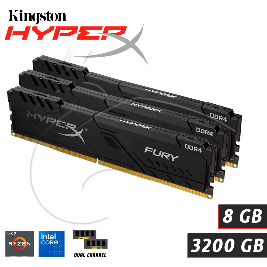 MEMORIA RAM DDR4 3200MHZ 8GB KINGSTON HYPERX FURY.