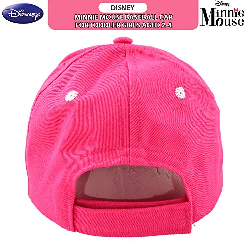 DISNEY GORRA DE BÉISBOL PARA NIÑAS DE 2 A 7 AÑOS DISEÑO 3D DE MINNIE MOUSE ROSADO/BLANCO 2-4T