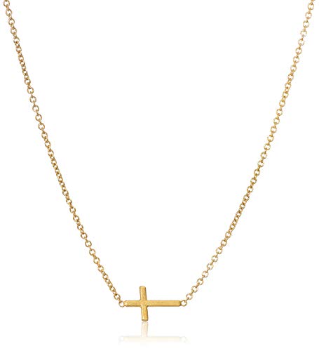 DOGEARED 'FAITH' 14K COLLAR CON COLGANTE EN FORMA DE CRUZ DE PLATA