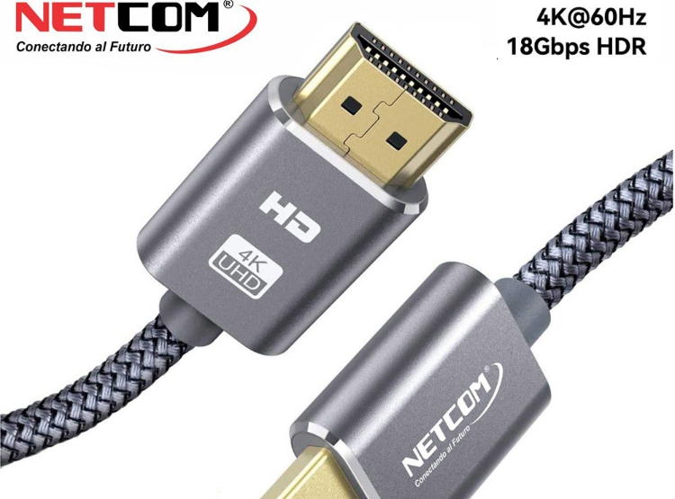 CABLE HDMI 2.0 5 METROS NETCOM ULTRA HD 3D 4K 60HZ 2160P ENMALLADO SANTOFA ELECTRONICS