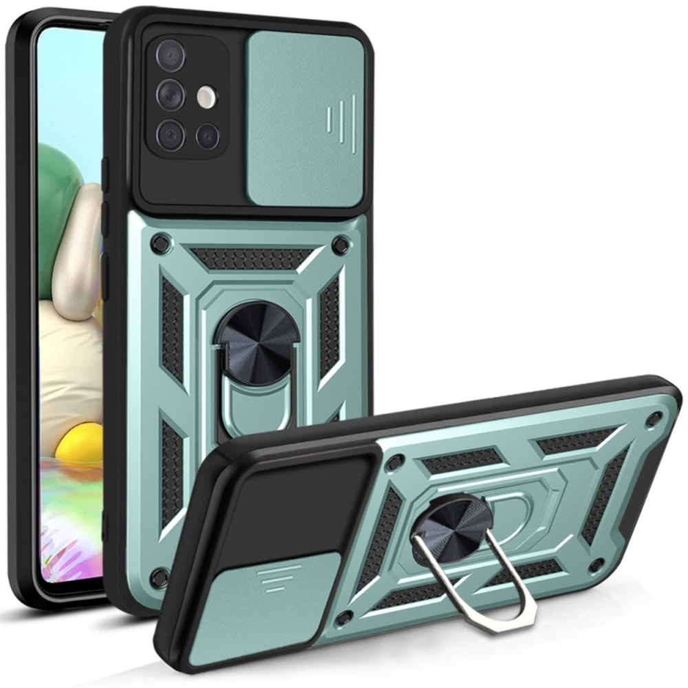 FUNDA CASE PARA SAMSUNG A72 HOLDER PROTECTOR CAMARA VERDE ANTISHOCK