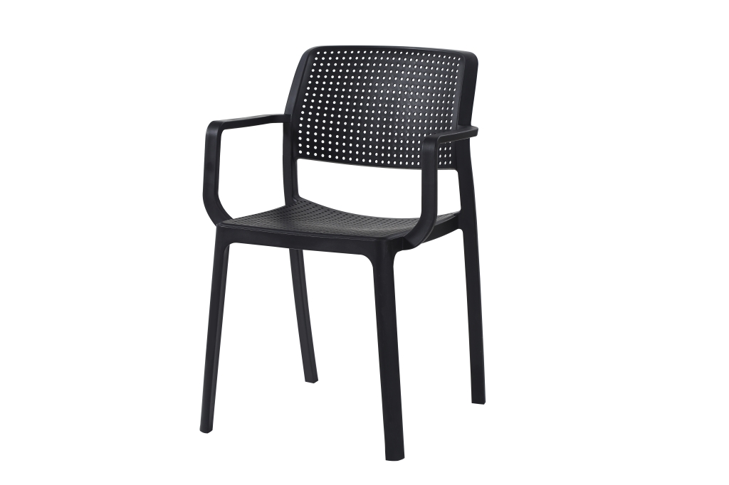 SILLA DE EXTERIOR NEGRA CON BRAZOS