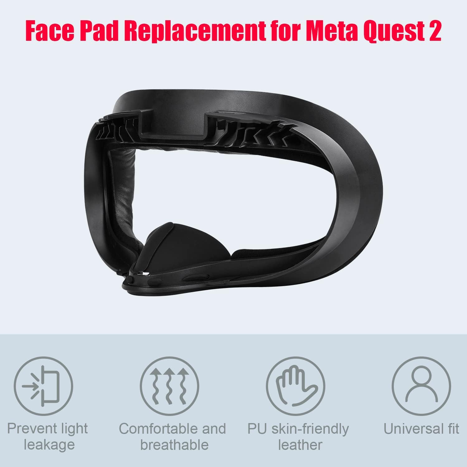 META QUEST 2 VR - MARCO DE INTERFAZ FACIAL EXTRAÍBLE Y CUBIERTAS DE ESPUMA DE REPUESTO Y ALMOHADILLA NASAL Y CUBIERTA DE LENTE