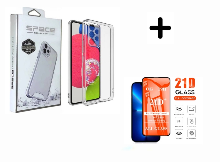 CASE SPACE TRANSPARENTE PARA SAMSUNG A52 + MICA DE VIDRIO