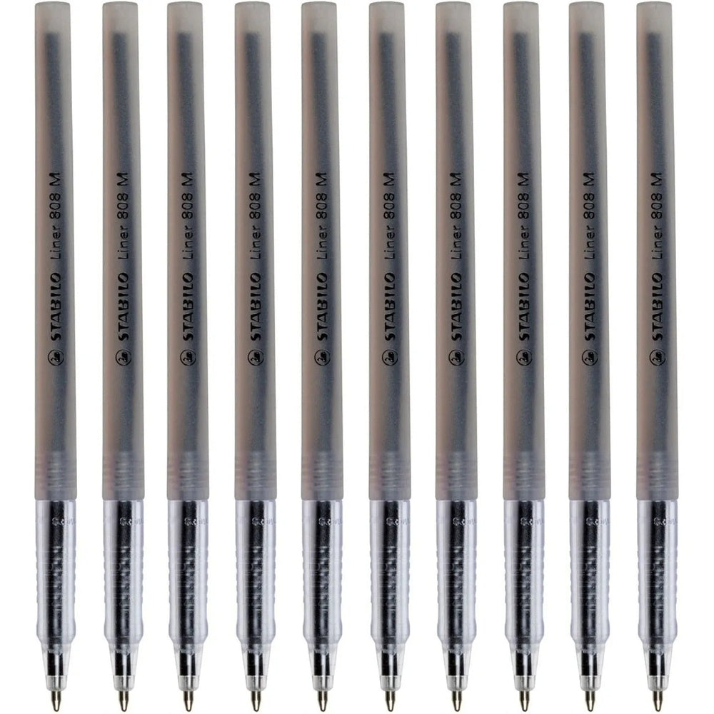 Stabilo 808 Liner Ballpoint Pen Medium (Black) [Box 10]