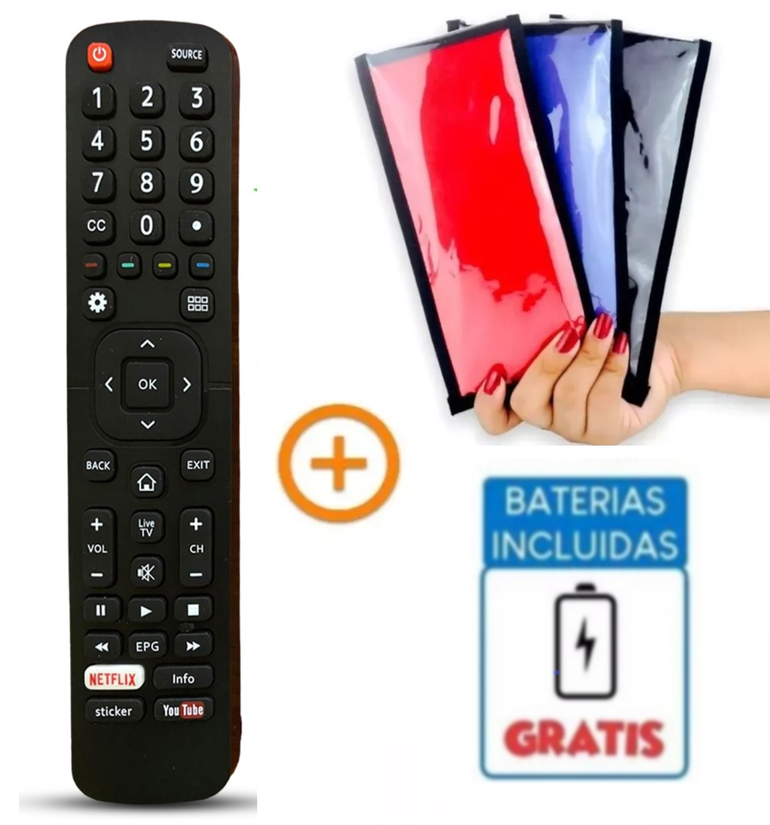 CONTROL REMOTO HISENSE SMART TV LED + FUNDA