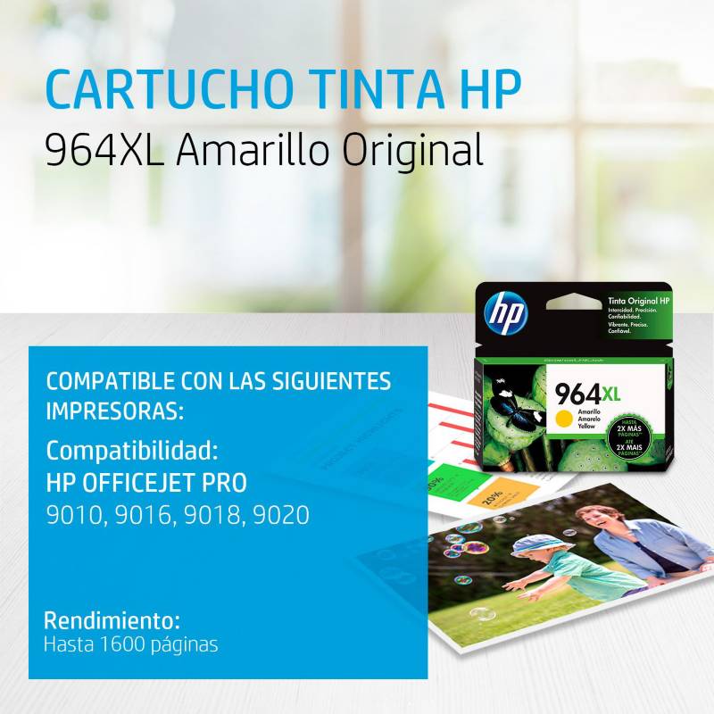 CARTUCHO DE TINTA HP 964XL AMARILLO 3JA56AL ORIGINAL