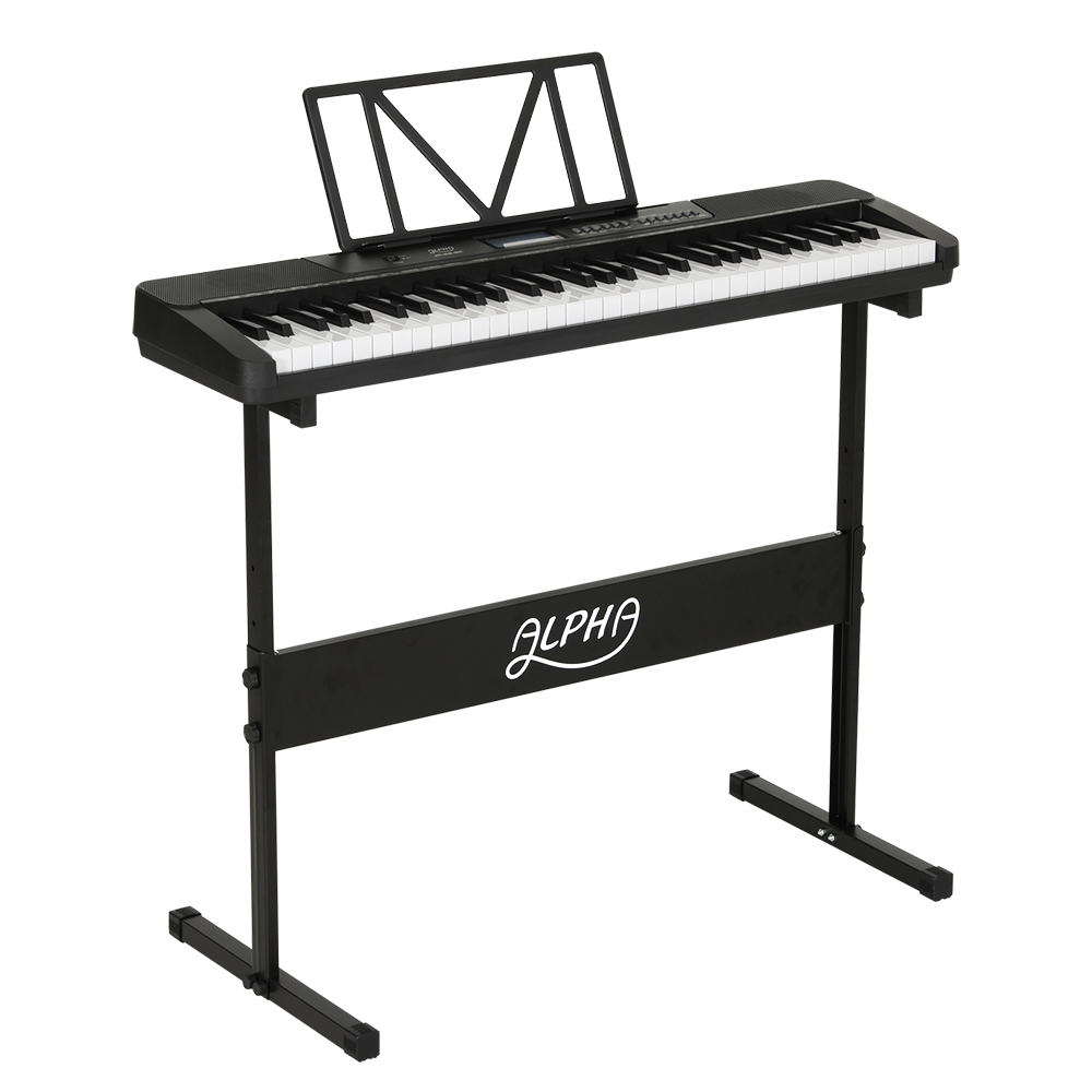 Alpha 61 Keys Electronic Piano Keyboard Digital Electric with Stand Touch Sensitive