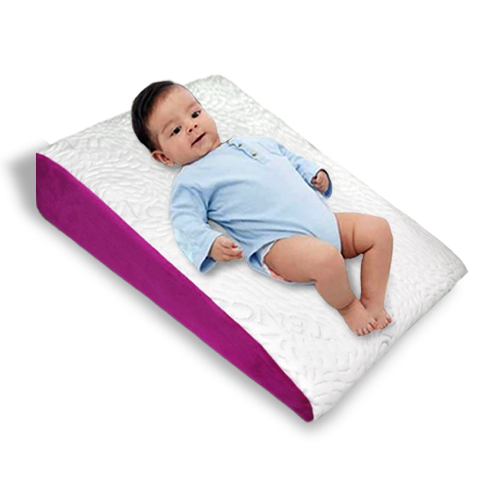 ALMOHADA COJIN ANTIREFLUJO BEBE IMPERMEABLE FUCSIA TERAFLEX 61X61X12 CM