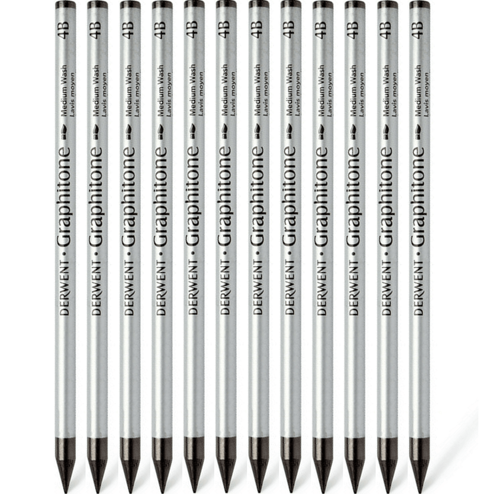Derwent Watersoluble Graphitone Pencil (4B) [12 Pack]