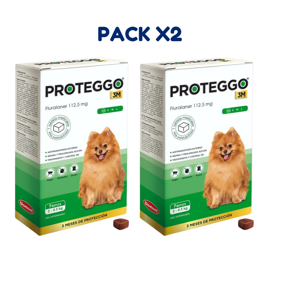 ANTIPULGAS PROTEGGO 2-4.5 KG PACK X2