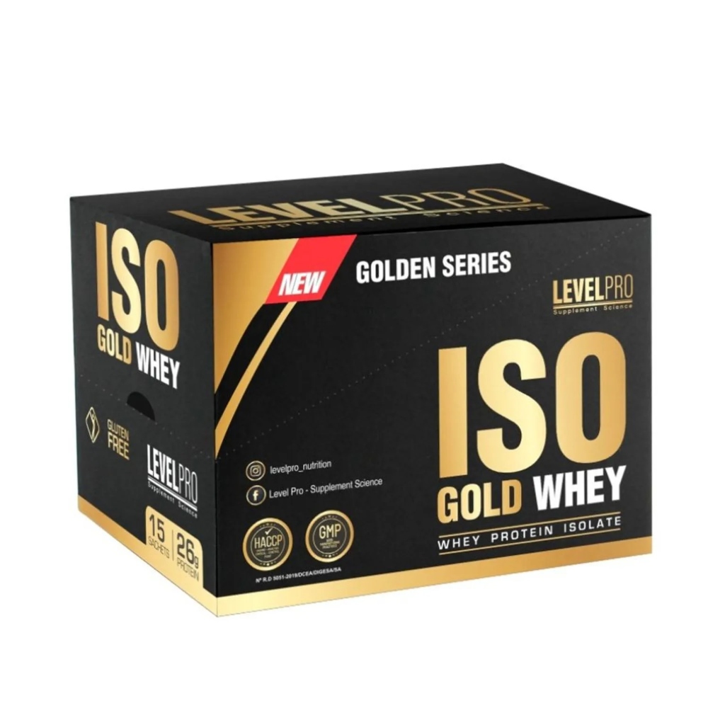 PROTEÍNA ISO GOLD WHEY CAJA 15 UNID - CHOCOLATE