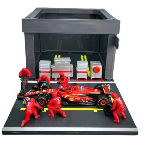 Bburago 1/43 Ferrari #16 Leclerc Pit Pass Diorama