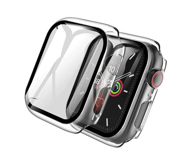 BUMPER CON VIDRIO INCORPORADO PARA APPLE WATCH 45MM TRANSPARENTE