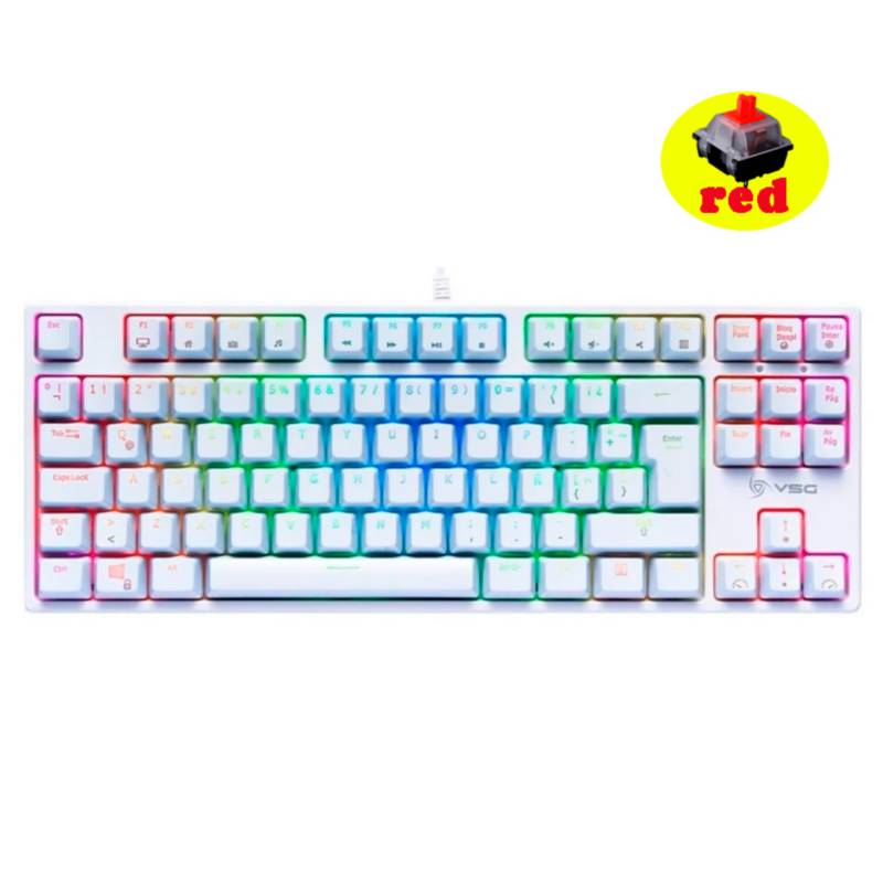 TECLADO MECANICO VSG ALNITAK BLANCO CON LUZ RGB -SWICHE RED