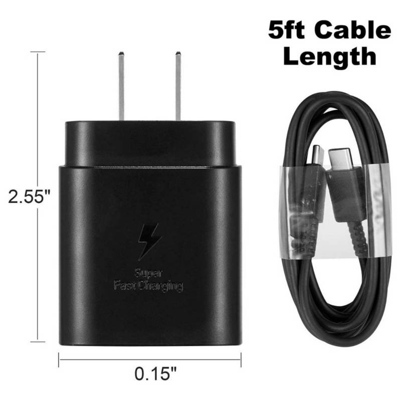 CARGADOR SAMSUNG 25W CARGA SÚPER RÁPIDA ADAPTADOR USB-C