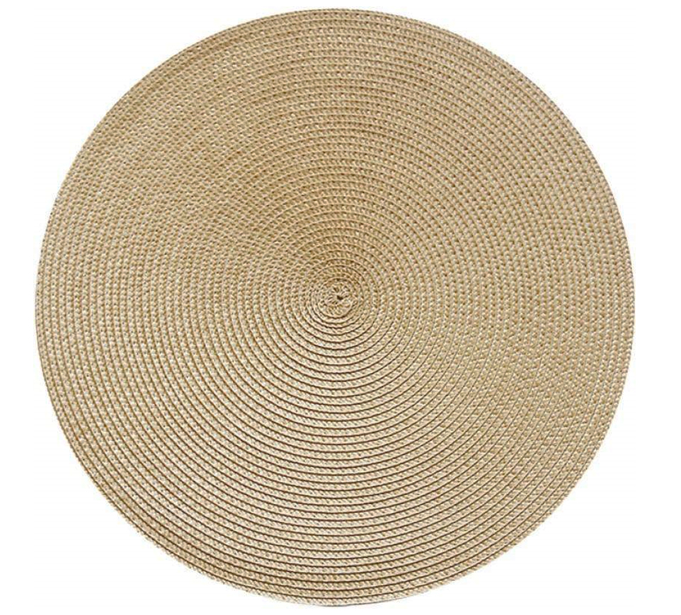 SET BONIKASA DE 6 PZS INDIVIDUAL TEJIDO REDONDO BEIGE