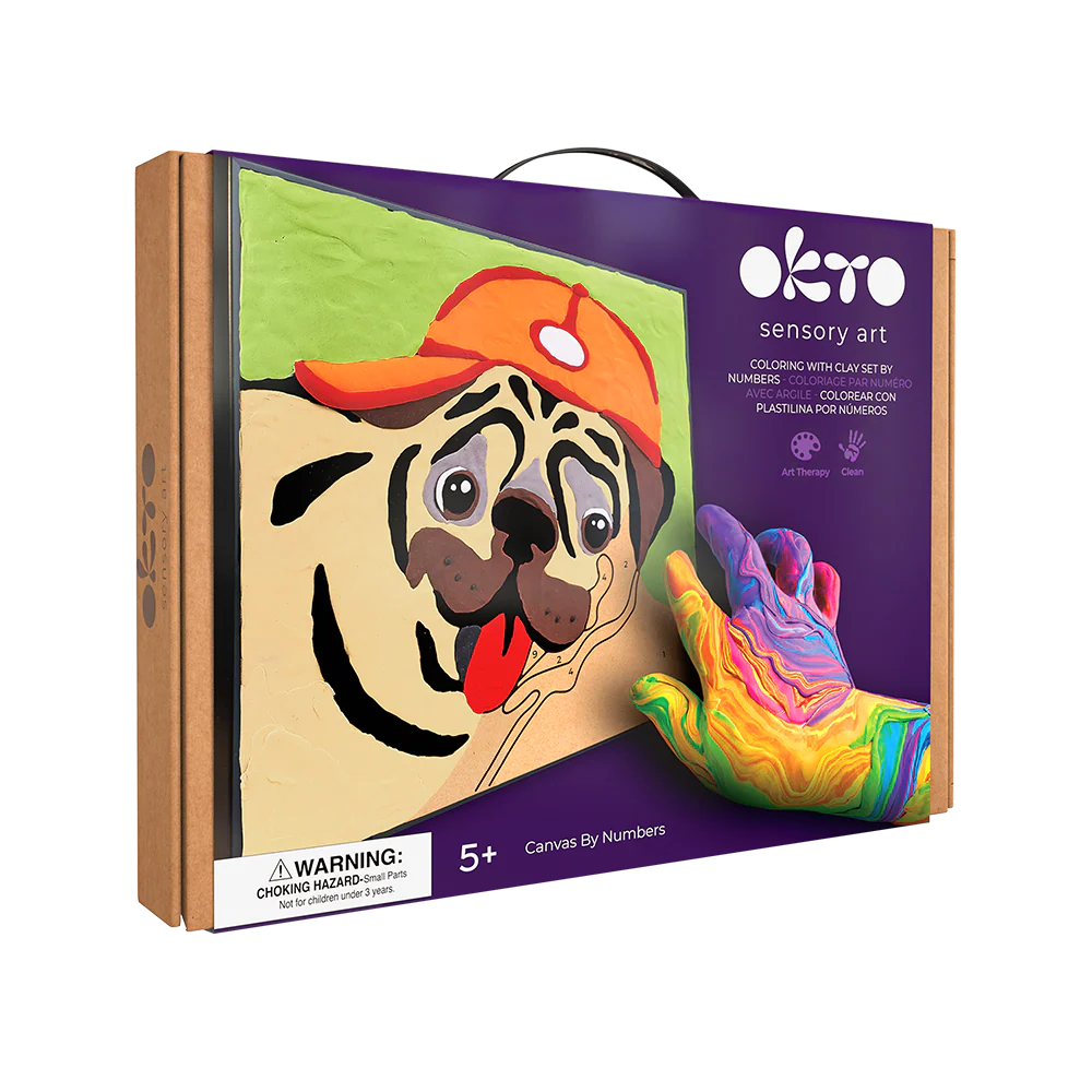 Okto Coloring with Clay Set by Numbers 29x29cm - Pug Dog