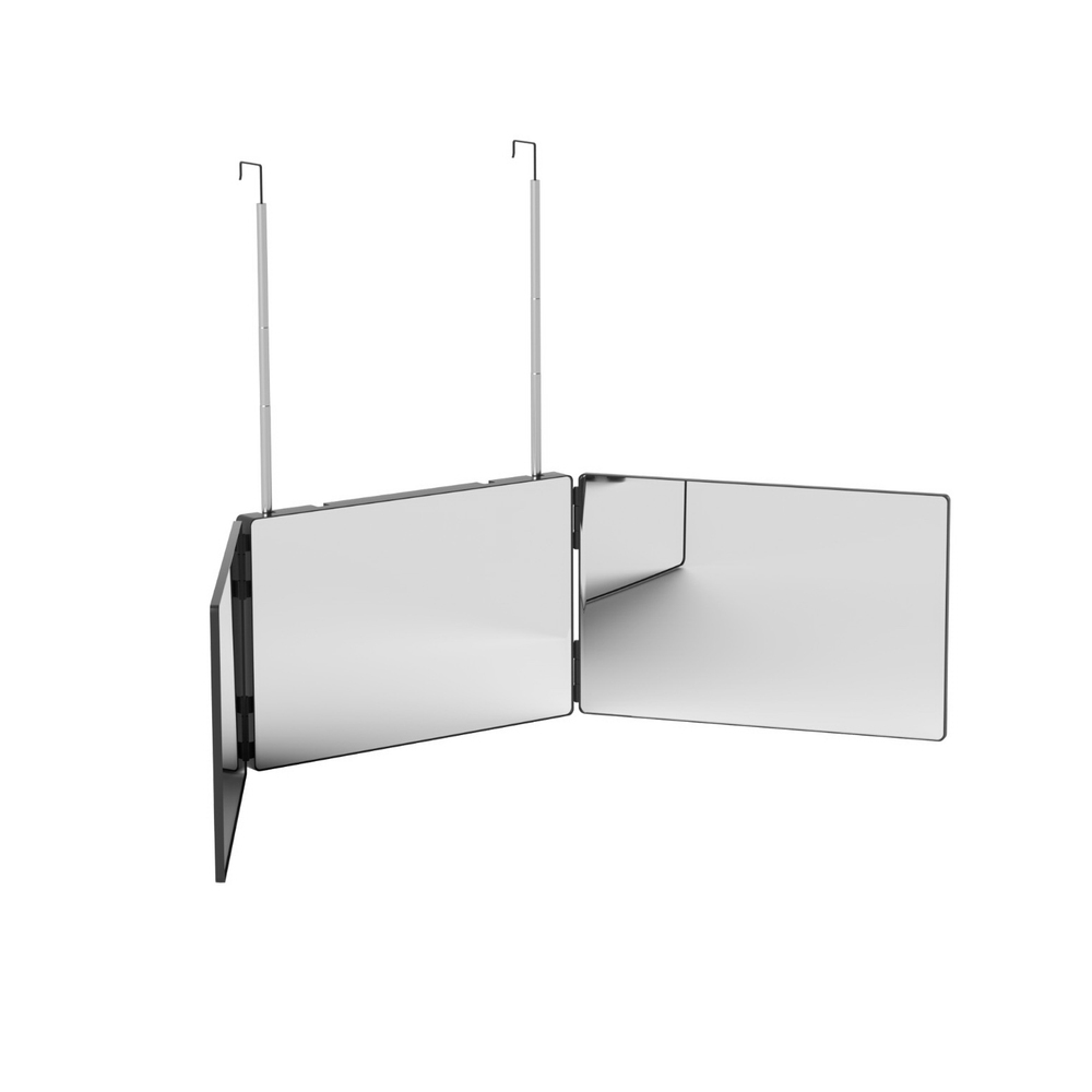 Embellir Trifold Mirror Makeup Portable with Height Adjustable 3 Way Telescoping Hook Hair Cutting Styling