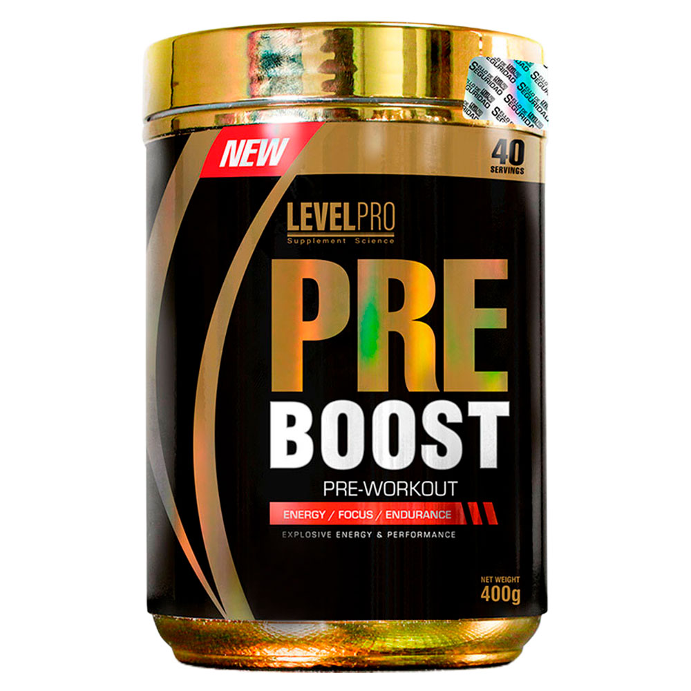 LEVEL PRO PRE- ENTRENO PRE BOOST 400GR ORANGE + SHAKER