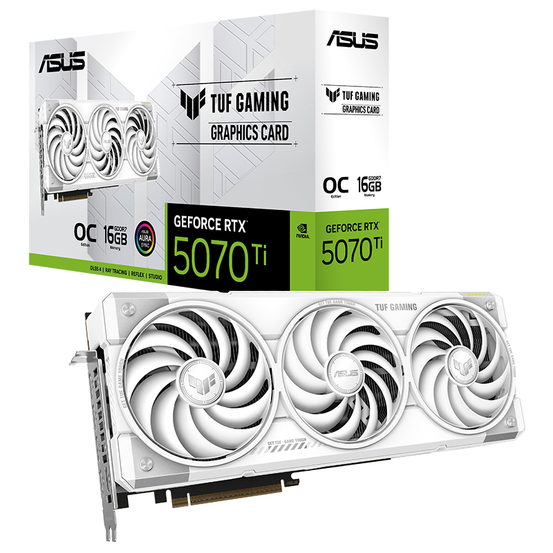 Asus TUF Gaming GeForce RTX 5070 Ti OC 16G Graphics Card (White)