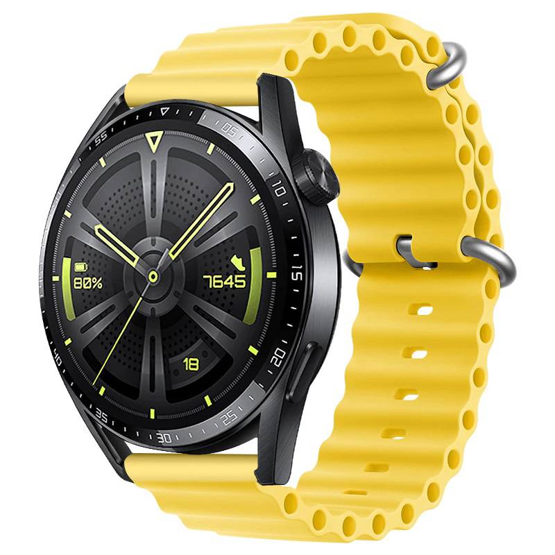 CORREA SILICONA OCEAN PARA HUAWEI GT2 46MM - GT2 PRO - GT2 E - AMARILLO