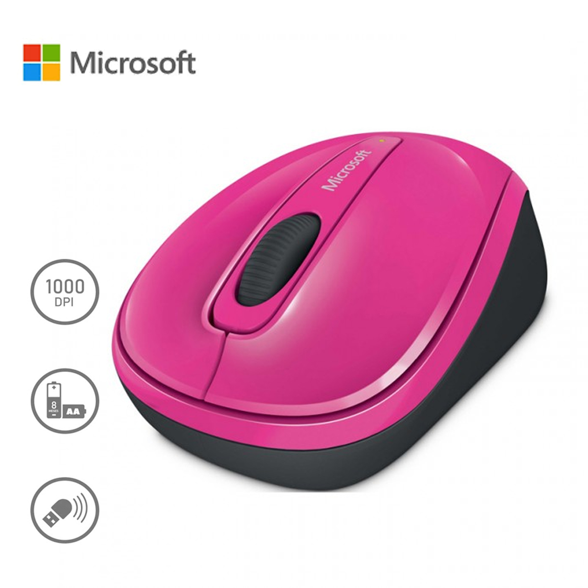 MOUSE MICROSOFT ÓPTICO 3500 MOBILE MAGENTA