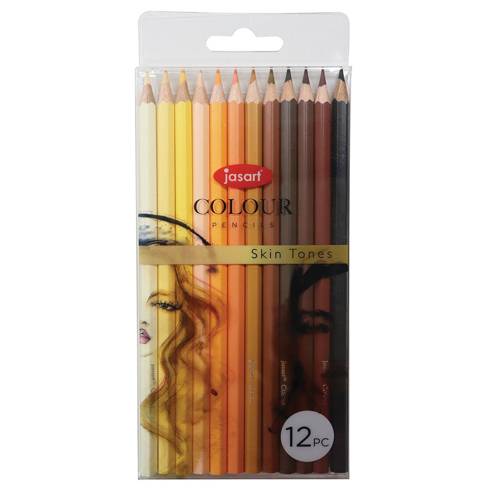 Jasart Studio Art/Craft Colour Pencil Set (Skin Tones) [12-Pieces]