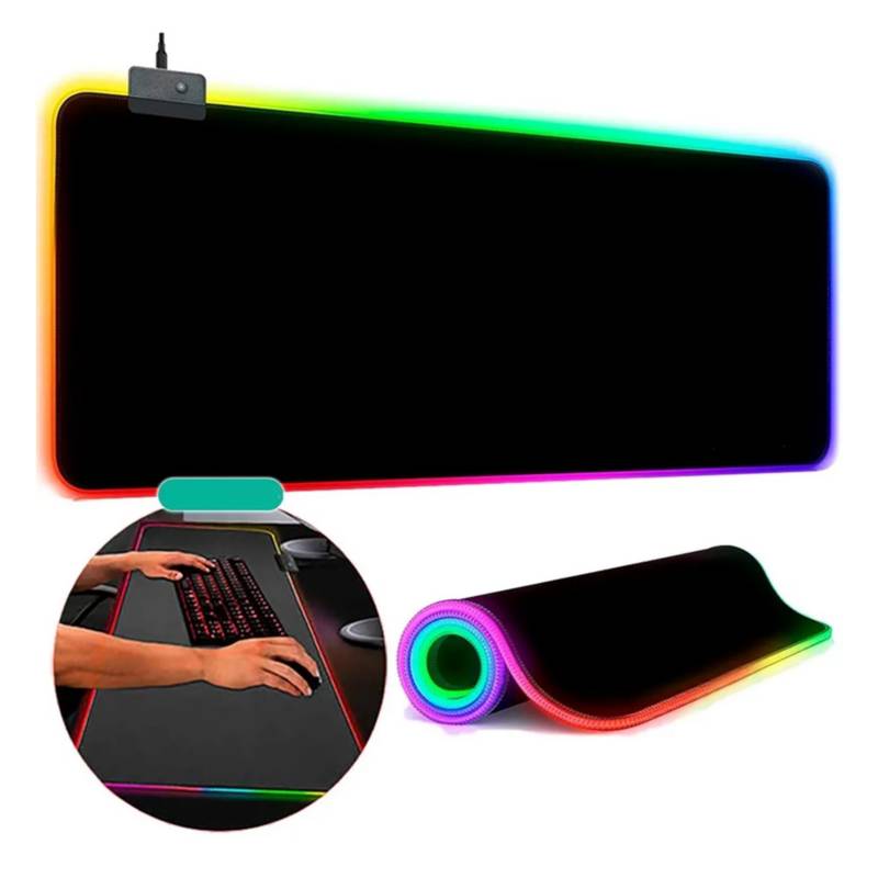 PAD MOUSE GAMING RGB CON SWITCH DE CAMBIO ALFOMBRILLA PC 30X80X04CM