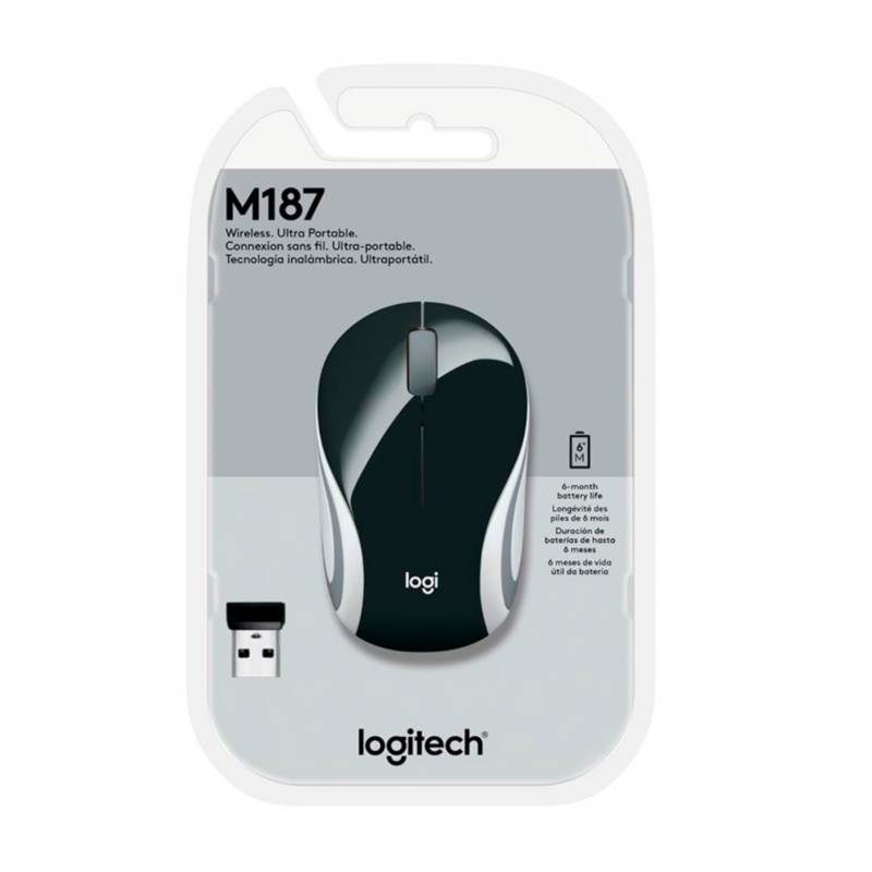 MOUSE LOGITECH M187 MINI WIRELESS REFRESH BLACK