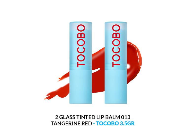 2 GLASS TINTED LIP BALM 013 TANGERINE RED 3.5GR- TOCOBO