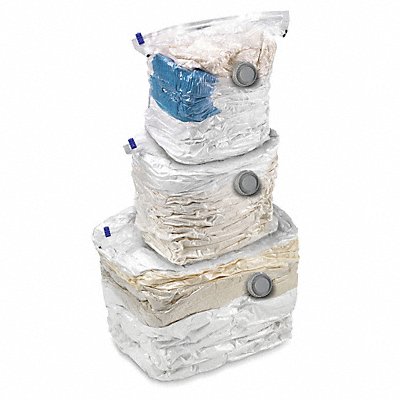 Plastic Zip Seal Vacuum Storage Bag Set 33-1/2  40  48 L X 21-1/4  27-1/2  36-1/4 W Clear