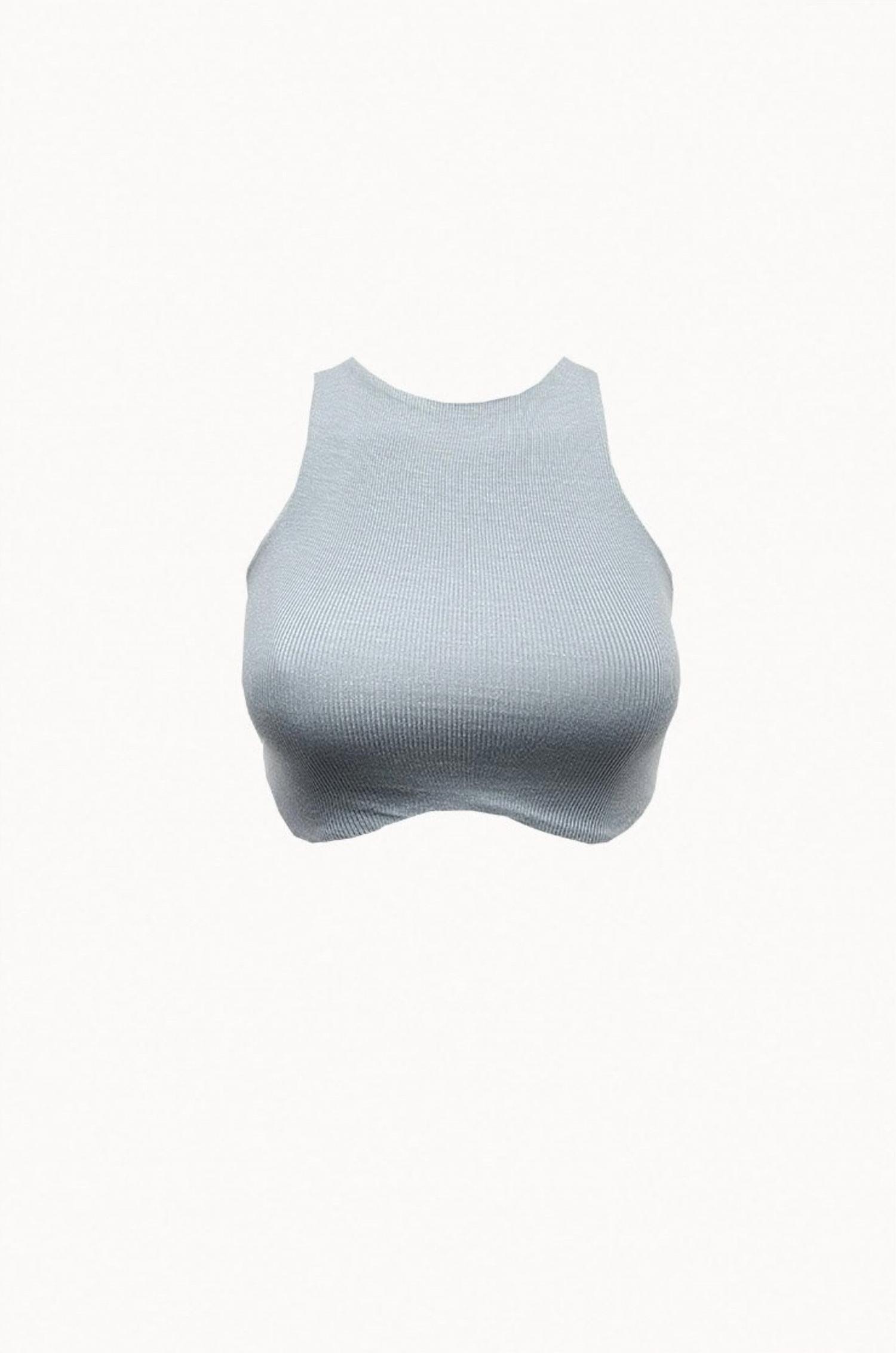 Geel Rowa Ribbed Stretch-Modal Jersey Cropped Top In Sleet