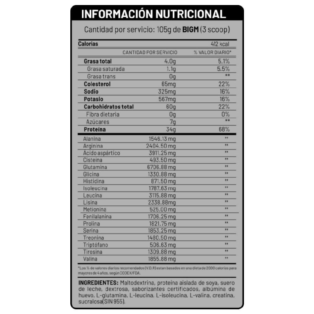 PROTEÍNA UNIVERSE NUTRITION BIGM 3 KG VAINILLA