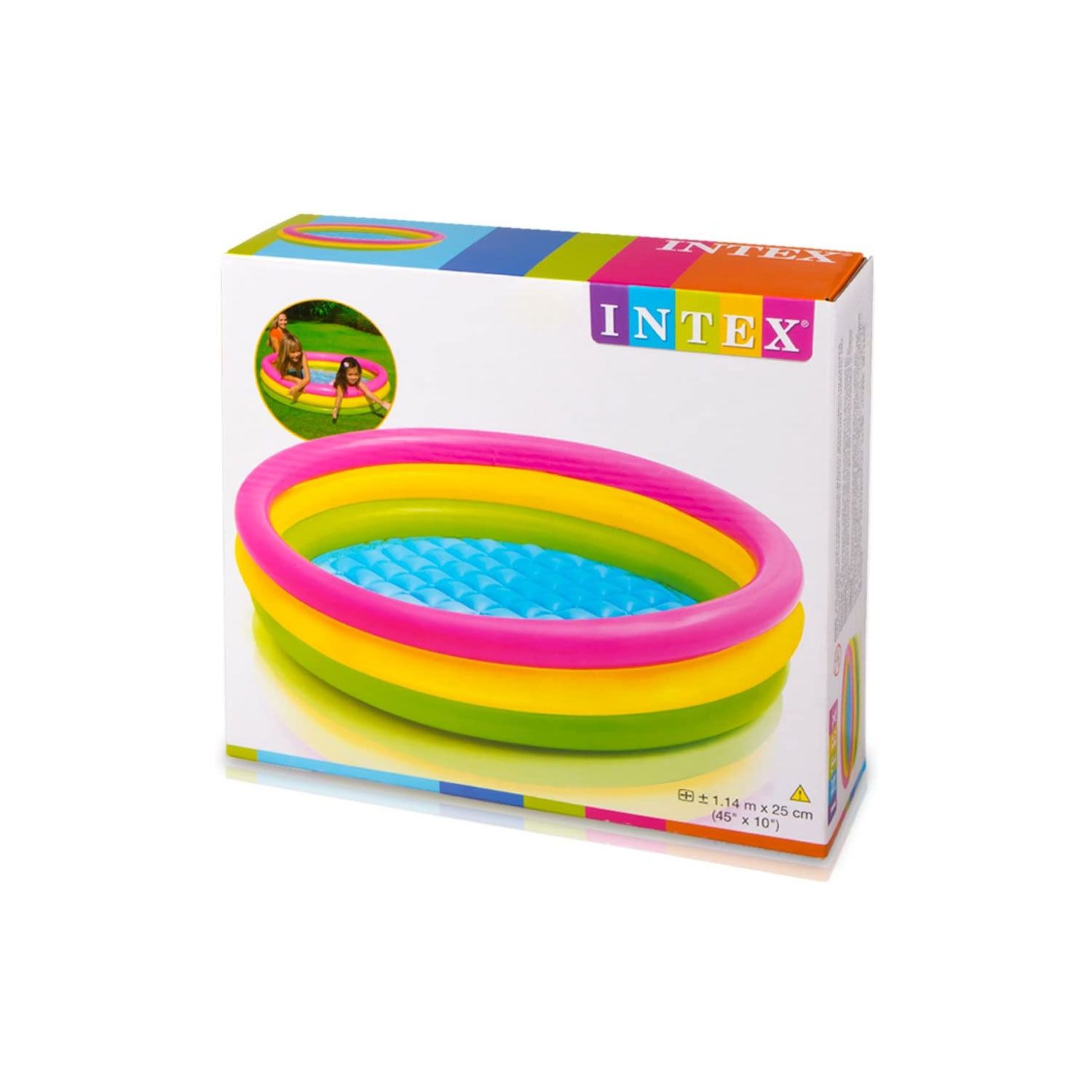 PISCINA INFLABLE 3 AROS ARCOIRIS INTEX 114X25CM