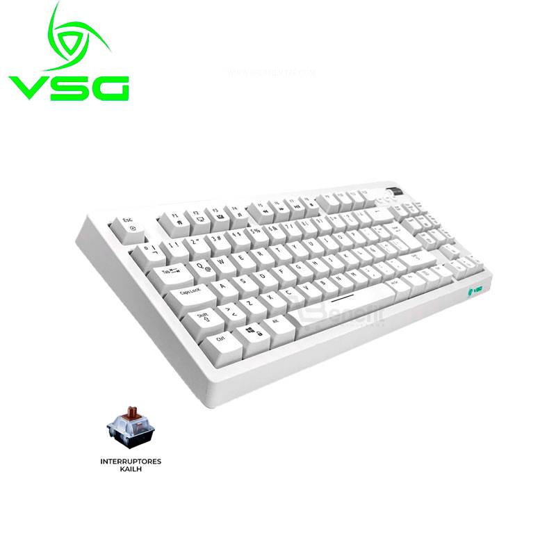 TECLADO VSG GAMING QUASAR SWITCH BROW VG-K387-WHT-BRW