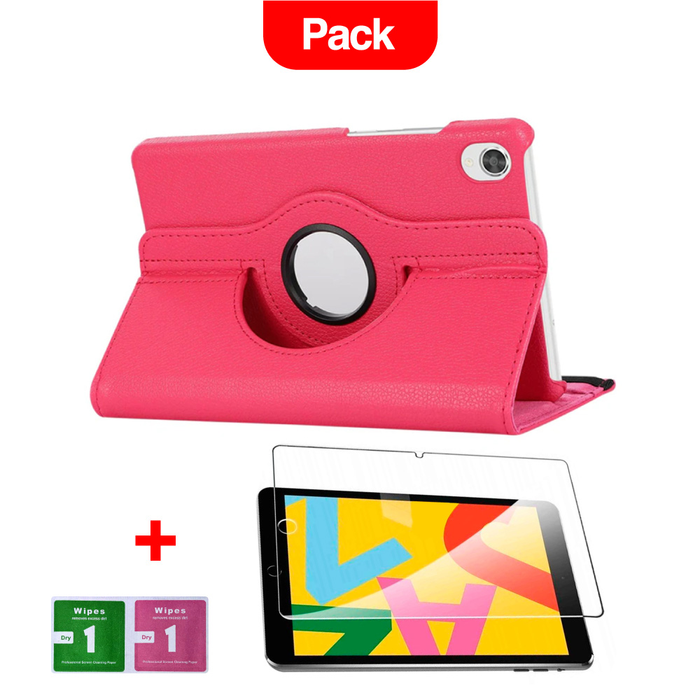 COMBO FUNDA DE IPAD MINI 4 7.9' A1538 360° FUCSIA + MICA RESISTENTE