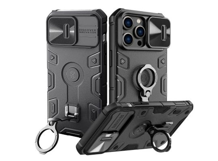 FUNDA NILLKIN CAMSHIELD ARMOR PRO PARA IPHONE 15 PRO MAX NEGRO + MICA DE VIDRIO