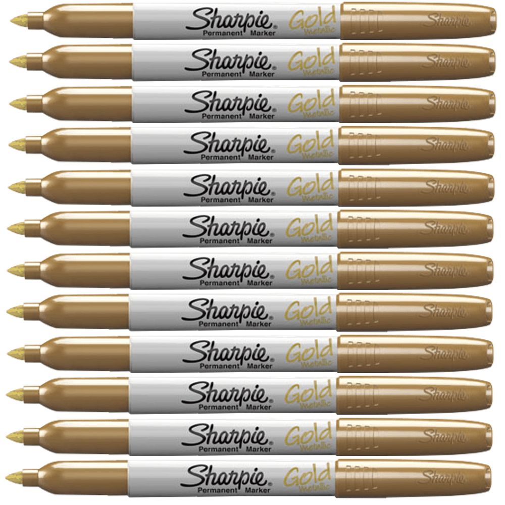 Sharpie Box 12 Permanent Marker Fine Point 1.0mm (Metallic Gold)