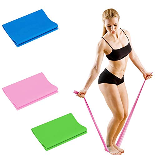 SET DE 3 BANDAS ELASTICAS ABIERTAS POR NIVELES PARA YOGA, PILATES, TERAPIA