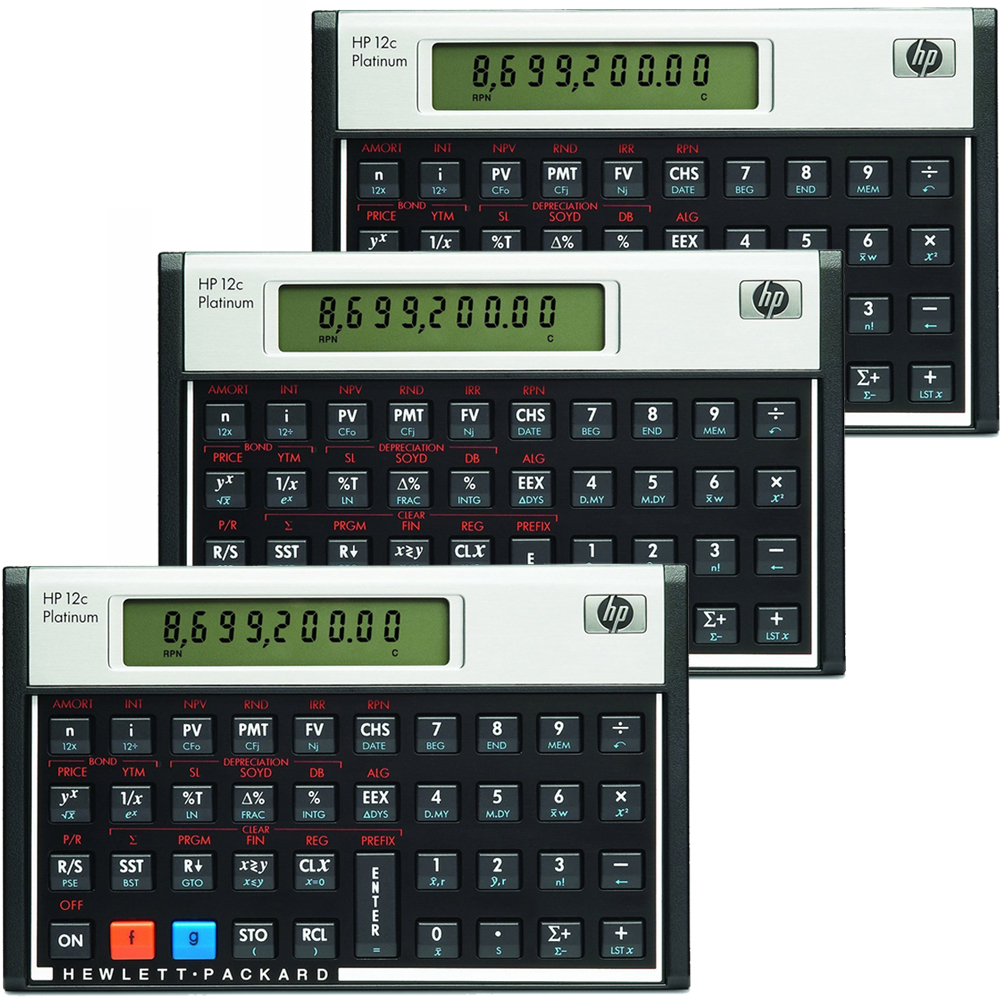 HP 12C Platinum Financial Calculator HEWF2231AA - 3 Units