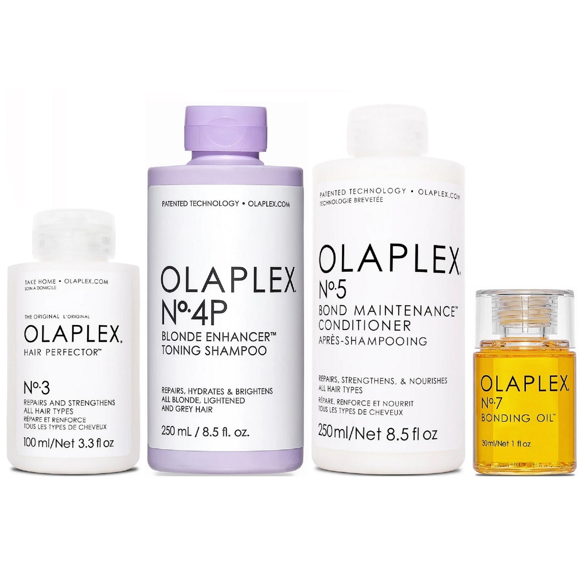 TRATAMIENTO CABELLO RUBIO OLAPLEX N°3 + N°4P + N°5 + N°7