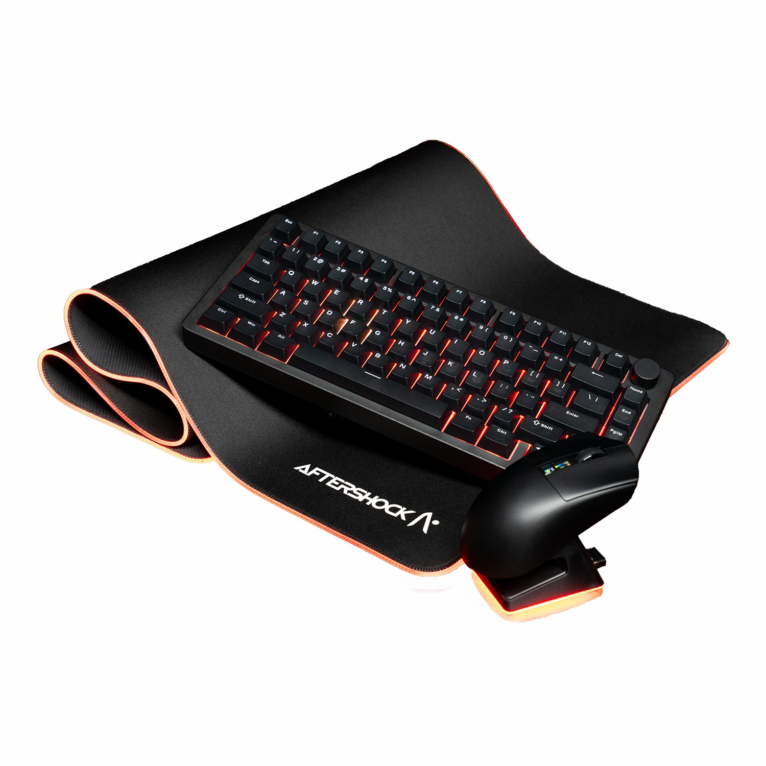 Aftershock Combo Kit (Oden 75 Black Keyboard, Sliver+ XXL RGB Mouse Pad, M1 Pro Black Wireless Mouse)